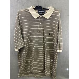 Polo Golf Ralph Lauren Polo Shirt Mens XXL Brown Short Sleeve Striped